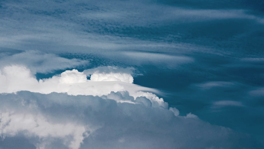 white clouds and blue sky