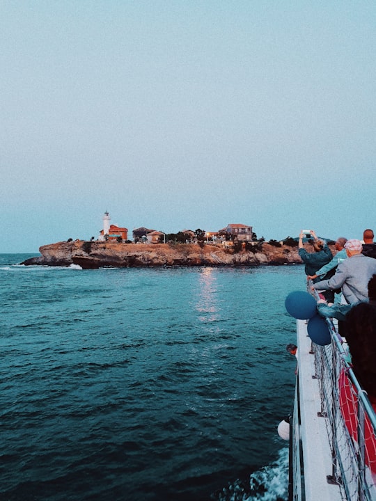 people on boat in St Anastasia Island Bulgaria