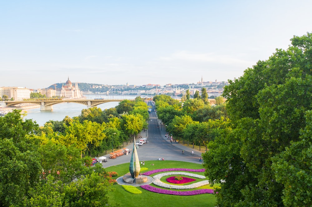 a view of a city from a hill