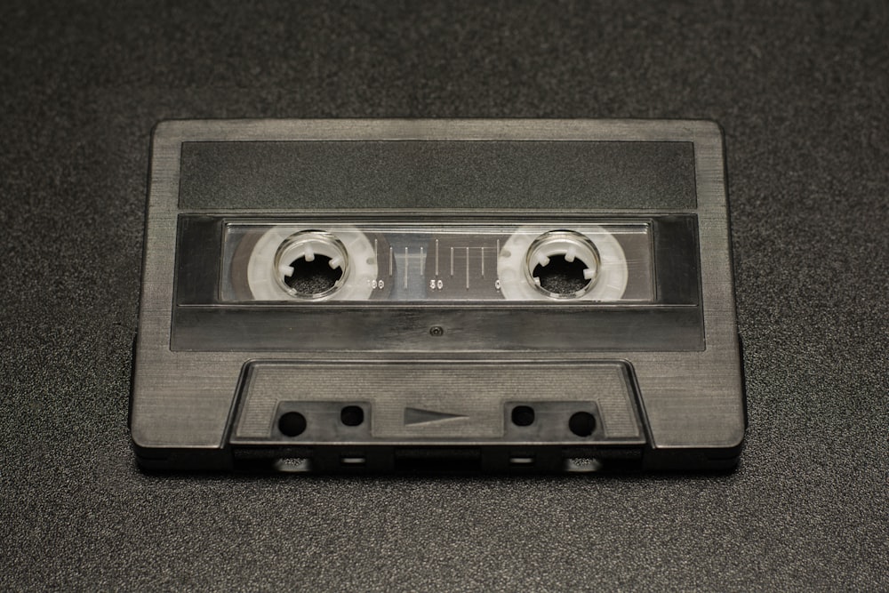 black cassette tape