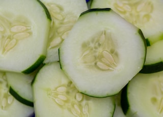 sliced of cucumbers