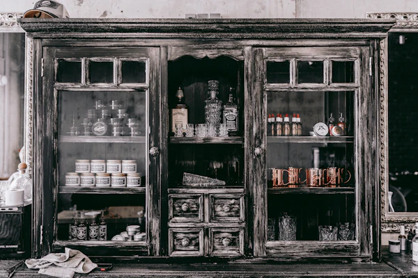 Assembled wooden cabinet