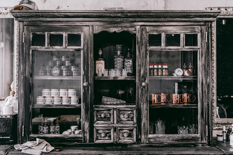 Assembled wooden cabinet