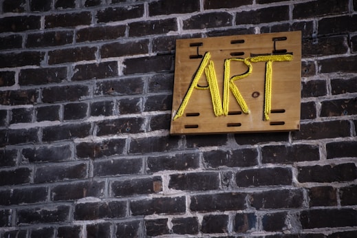 brown and yellow signage