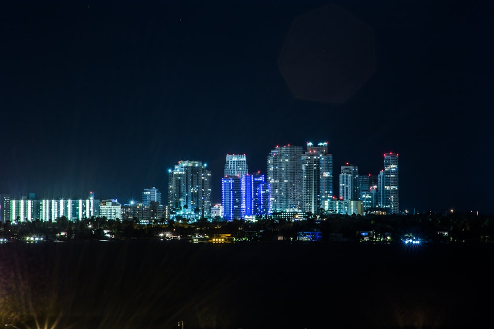 concrete buildings during nighttime