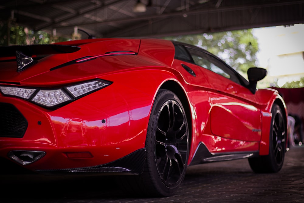 red sports coupe