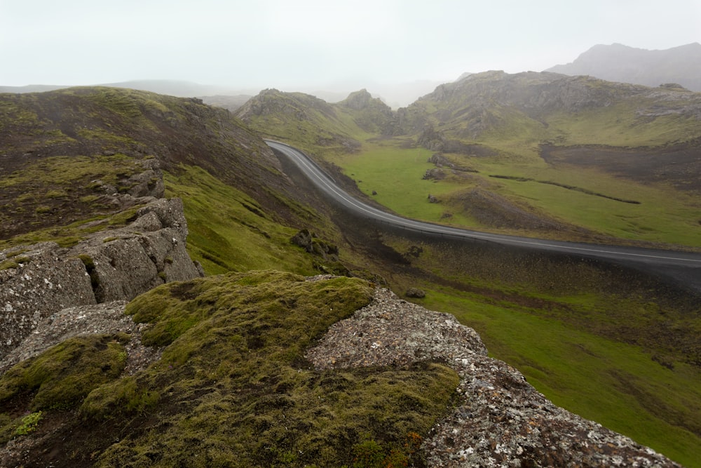 aerial photography of mountain