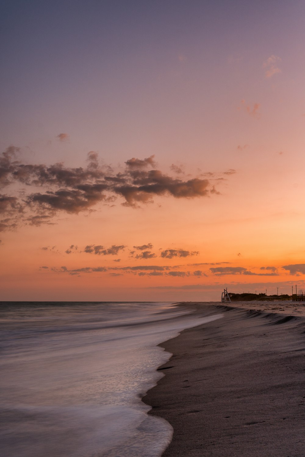 sunset seashore scenery