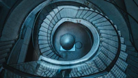 gray spiral staircase