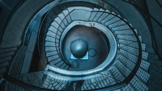 gray spiral staircase