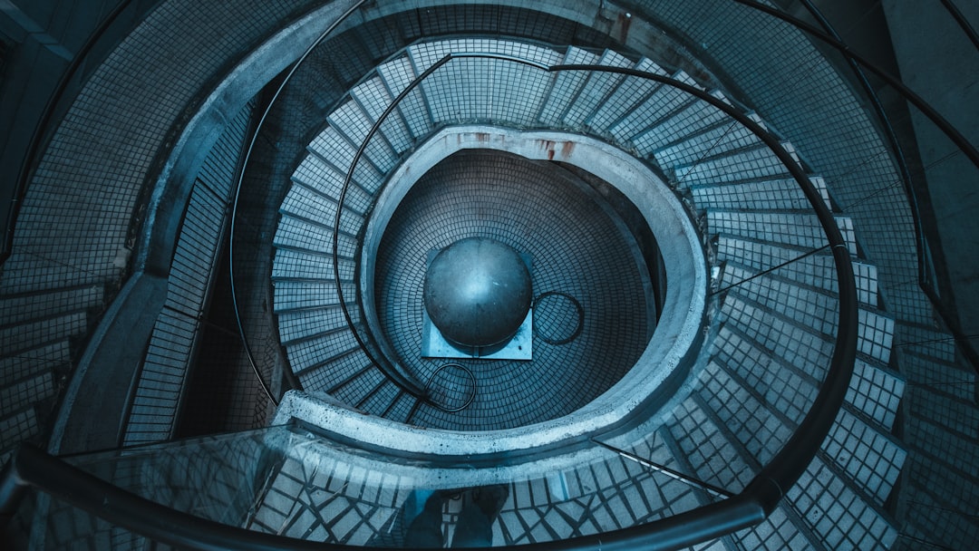 gray spiral staircase