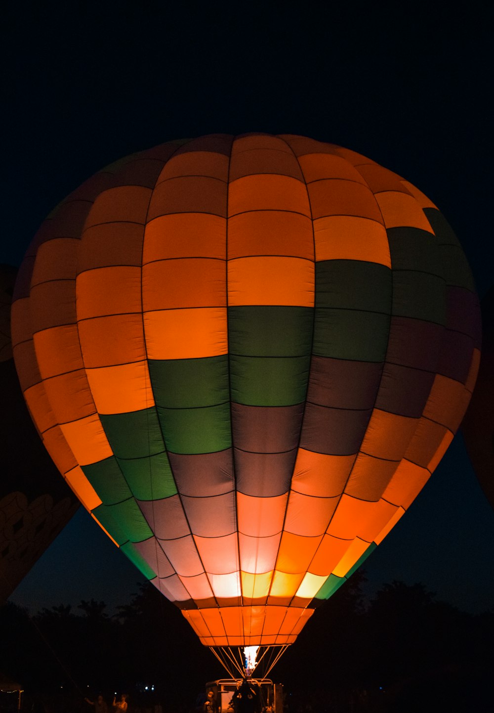 orange and green hot air balloon