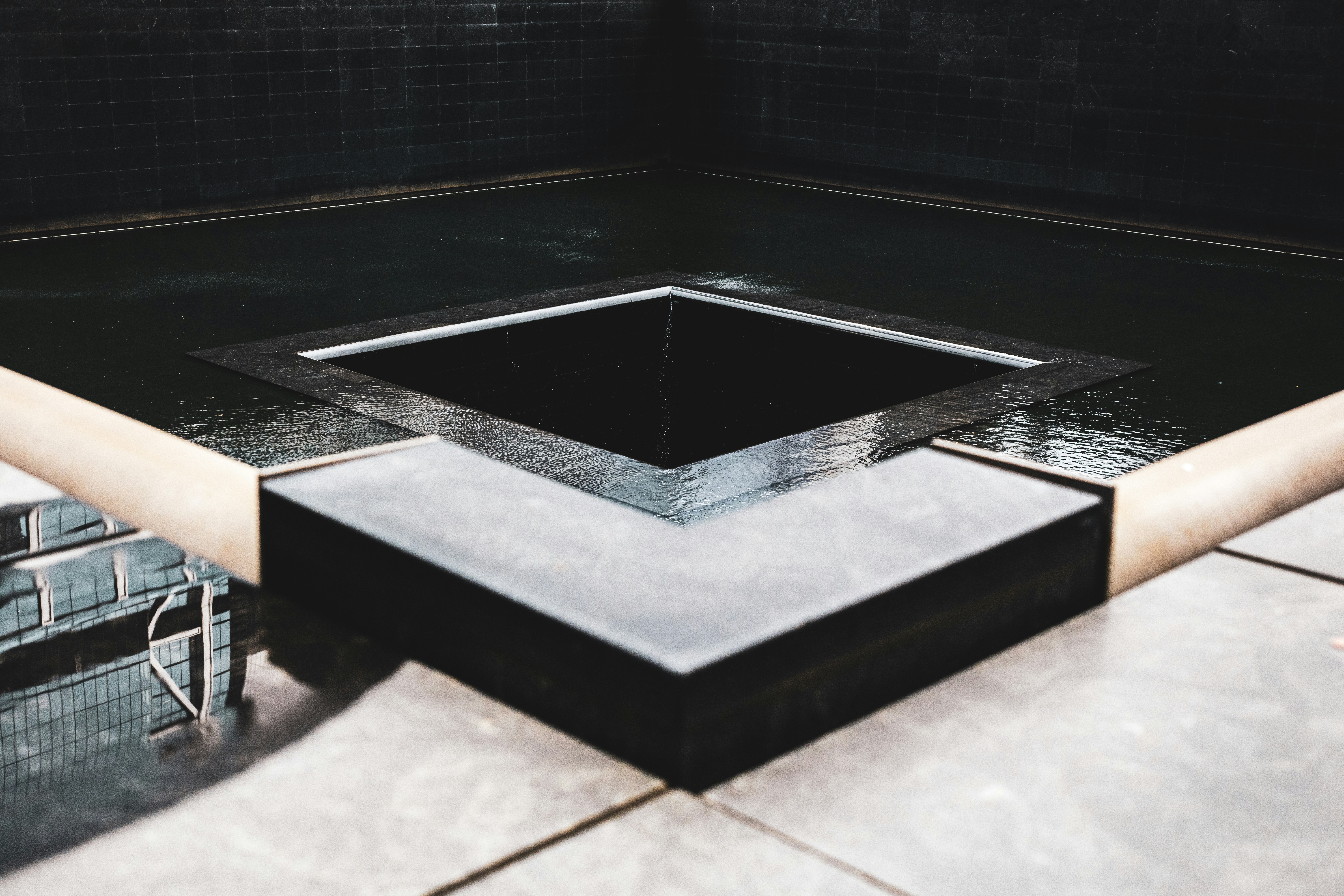 black and white porch