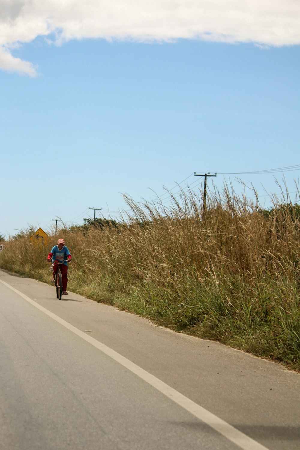 man riding bicycle in the street