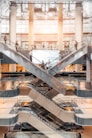 people using escalators