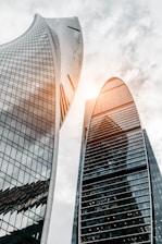 architectural photography of glass buildings