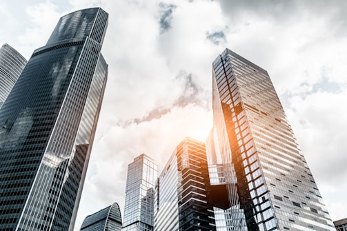 worm's-eye view of tower buildings