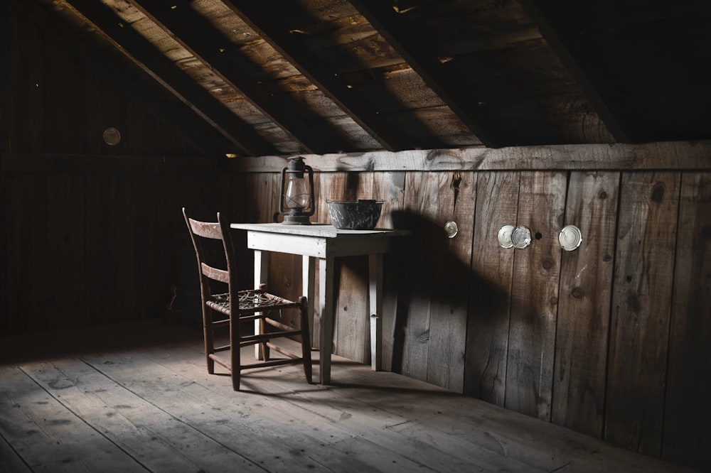 white wooden table