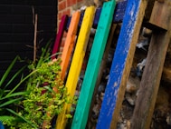 multicolored wood pallet