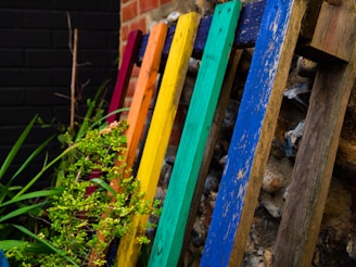 multicolored wood pallet