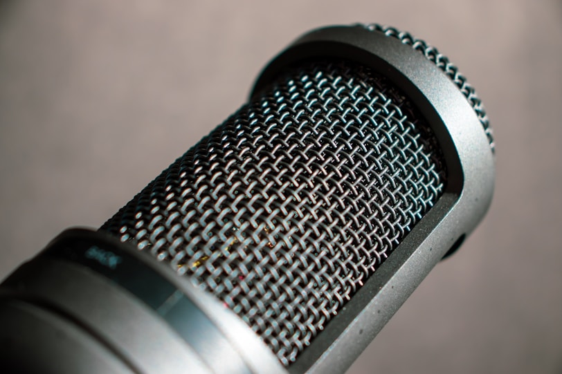 closeup photography of condenser microphone