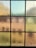A grid of nine textured glass panes, each with varying warm hues like amber, green, and blue. The glass surface appears rippled, creating an abstract and distorted view that softly blurs the passage of light through it.