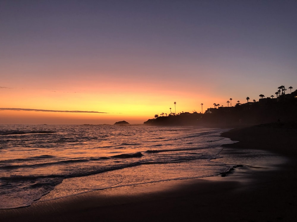 shore during sunset