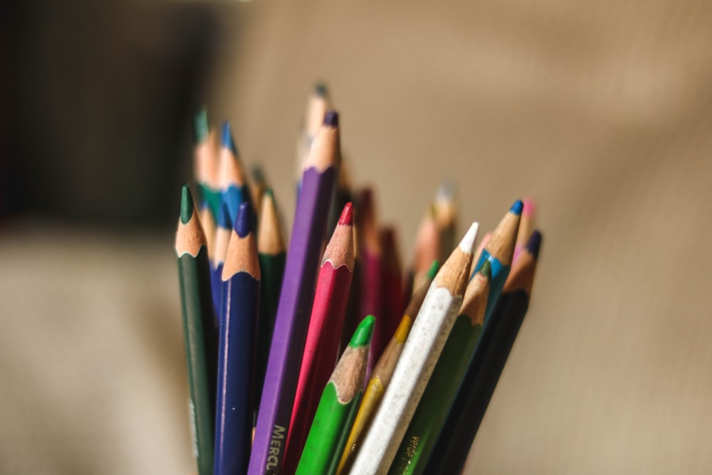 assorted-color color pencil lot