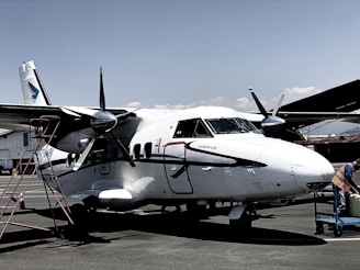 white airplane