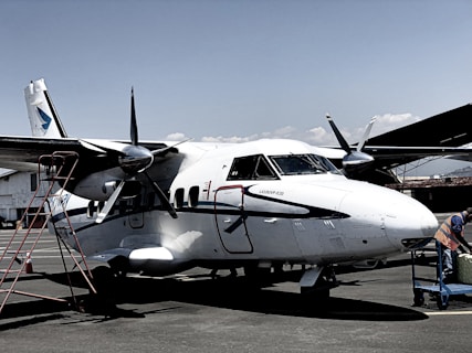 white airplane