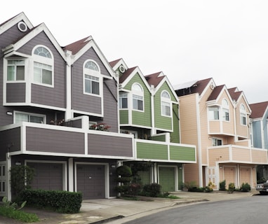 line of houses during day