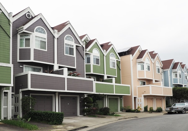 line of houses during day