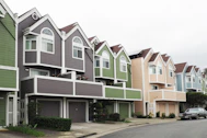 line of houses during day