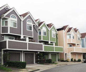 line of houses during day