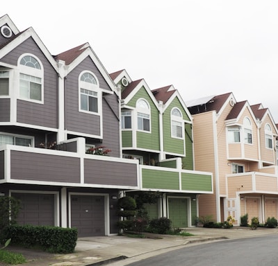 line of houses during day