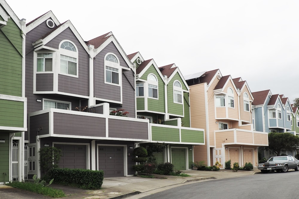 line of houses during day