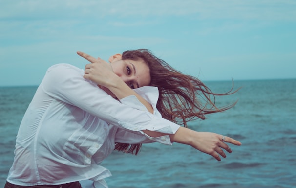 woman wearing white blouse