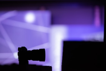 a close up of a camera with a blurry background