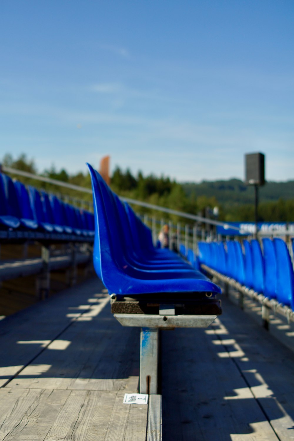 empty blue gang chairs