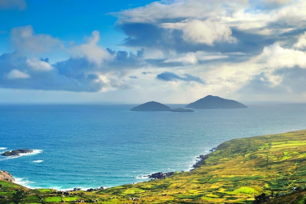 mountain near ocean