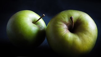 two green apple fruits