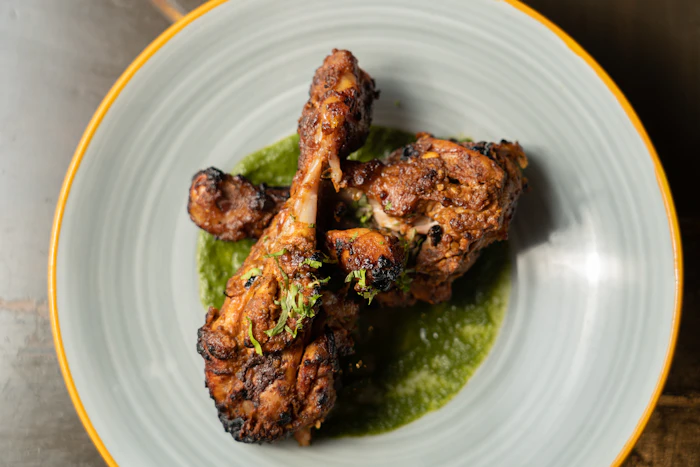 Fried chicken dish plated