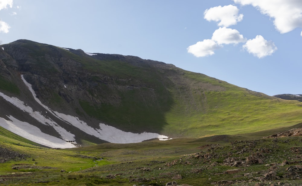 landscape photography of green mountain