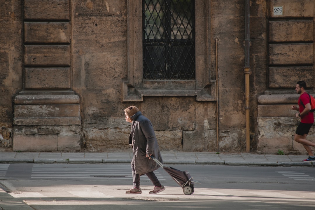 woman on road