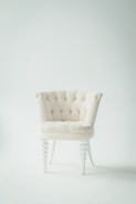 tufted white leather sofa chair