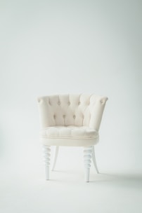 tufted white leather sofa chair