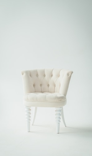 tufted white leather sofa chair