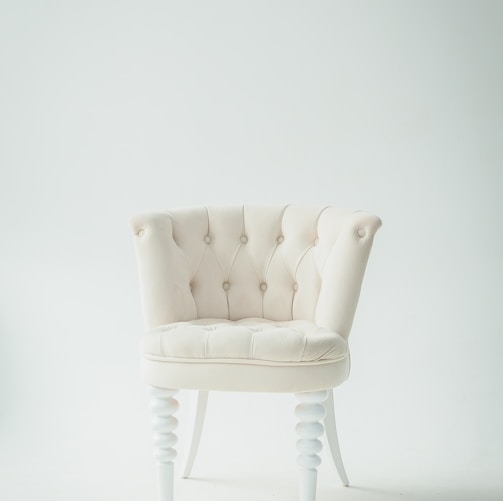 tufted white leather sofa chair