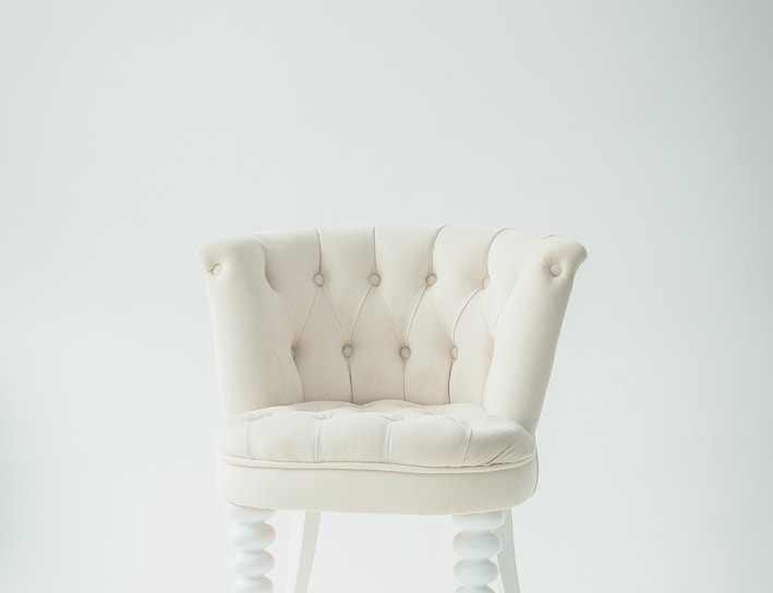 tufted white leather sofa chair