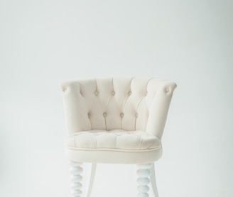 tufted white leather sofa chair